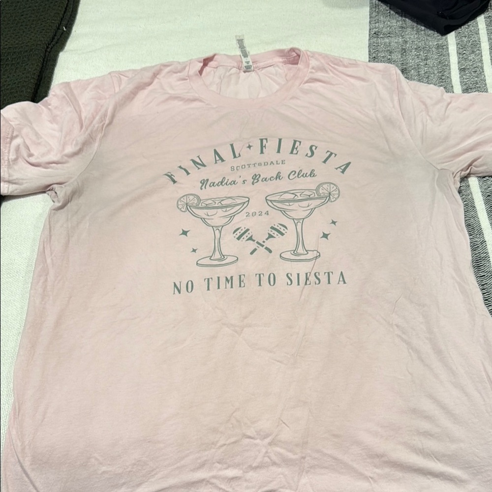 Fiesta Pink Short Sleeve Tee with Graphic Design